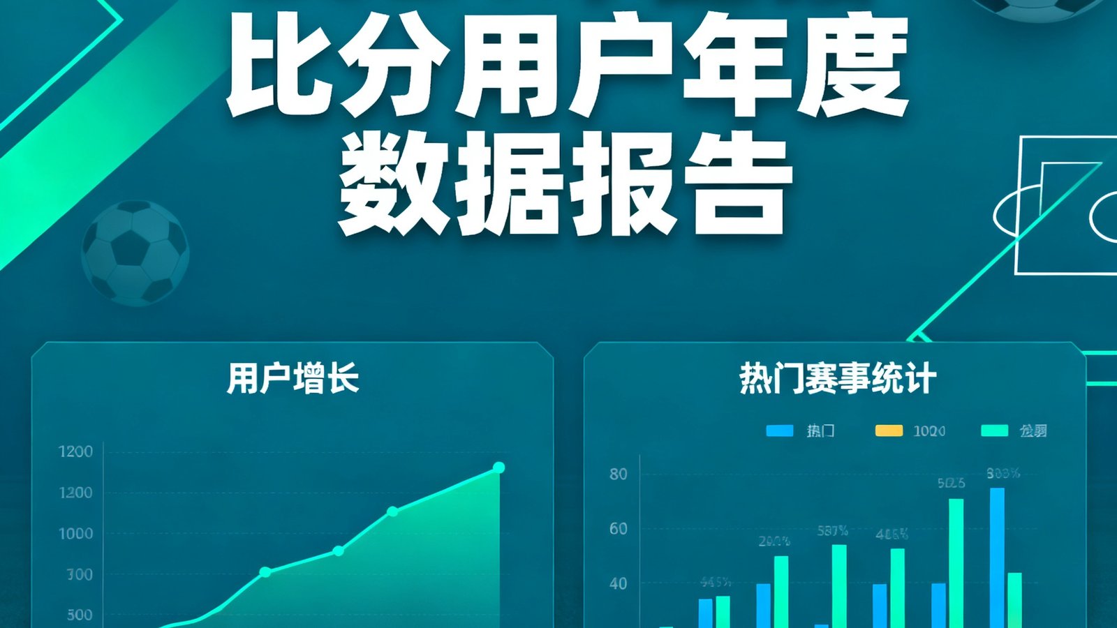 2024年捷报比分用户年度数据报告封面，展示数据可视化图表和足球元素，包含用户增长曲线和热门赛事统计